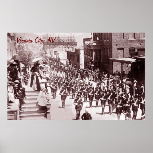 Póster Afiche de la época del desfile de Virginia City