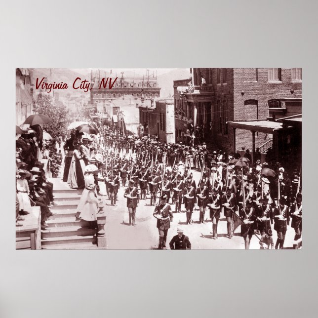 Póster Afiche de la época del desfile de Virginia City (Frente)