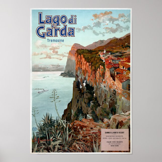 Póster Afiche de la época del Lago de Garda (Frente)