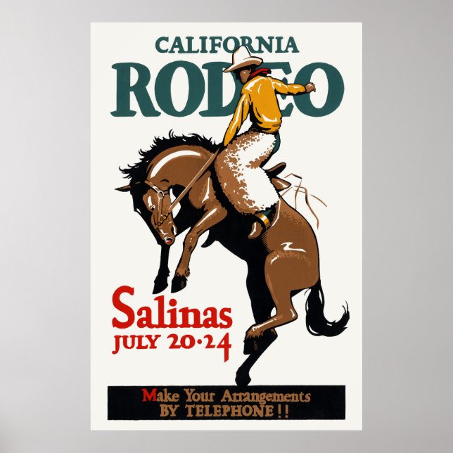Póster Afiche de la época del Rodeo de California Salinas (Frente)