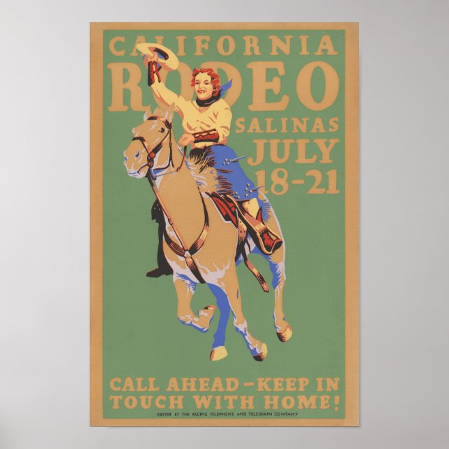 Póster Afiche de la época del Rodeo de los Estados Unidos (Frente)