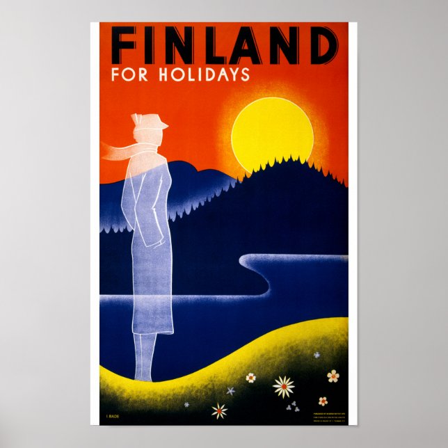 Póster Afiche de la época finlandesa restaurado (Frente)