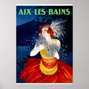 Póster Afiche de la época francesa Aix Les Bains 1921