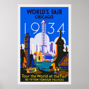Póster Afiche de la Feria Mundial de Chicago