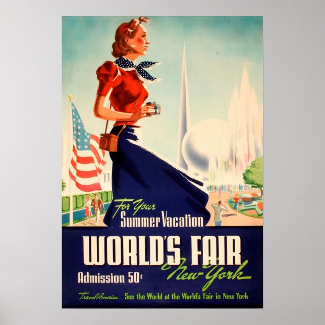 Póster Afiche de la Feria Mundial de Nueva York (Frente)