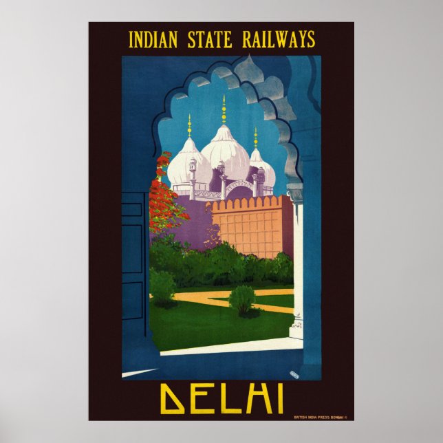 Póster Afiche de la India de Delhi de 1930 (Frente)