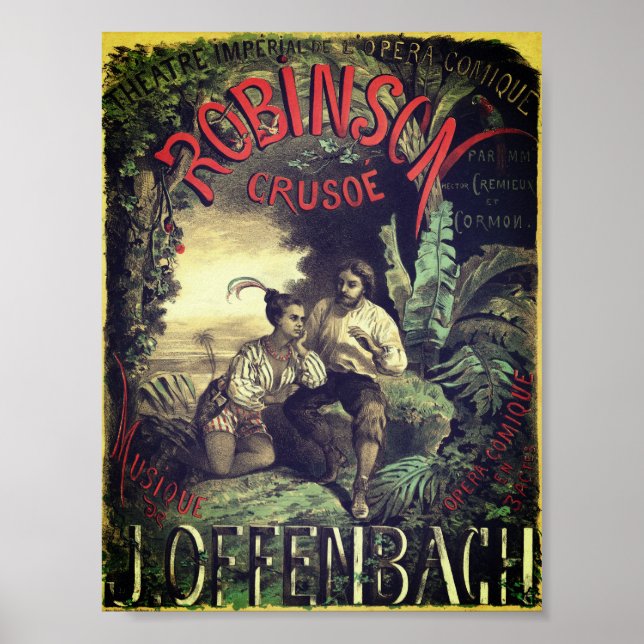 Póster Afiche de la ópera Robinson Crusoé (Frente)