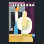Póster Afiche de la pareja de glamour Art Deco<br><div class="desc">Afiche de la Pareja de Glamour Art Decó con una pareja de pie en una caja de teatro.</div>