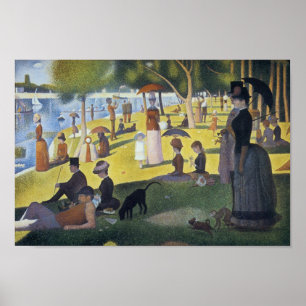 Póster Afiche de la pintura de cosecha de Seurat Sunday p