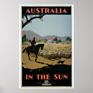 Póster Afiche de la vieja Australia en Sun Travel