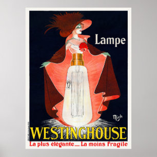 Póster Afiche de Lampe Westinghouse Francia Vintage 1912