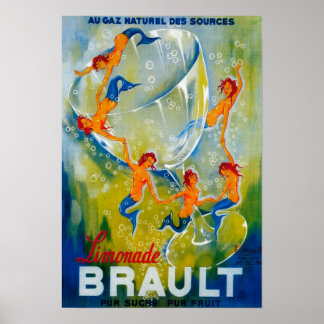 Póster Afiche de Limonade Brault VintageEurope