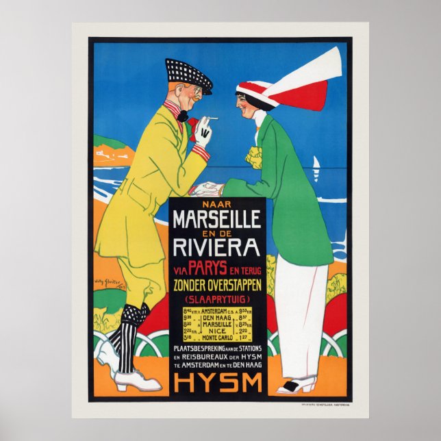 Póster Afiche de marsella de 1913 en los Países Bajos (Frente)