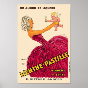 Póster Afiche de Menthe Pastille France Vintage 1931