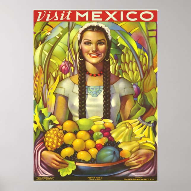 Póster Afiche de México vintage (Frente)