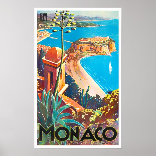 Póster Afiche de Mónaco Montecarlo Francia (Frente)