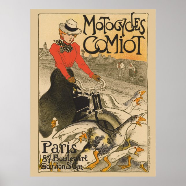 Póster Afiche de Motocycle Comot France Vintage 1899 (Frente)