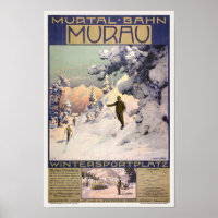 Afiche de Murtalbahn Murau Austria Vintage 1907