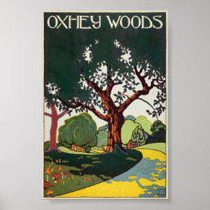 Póster Afiche de Oxhey Woods Vintage 1915