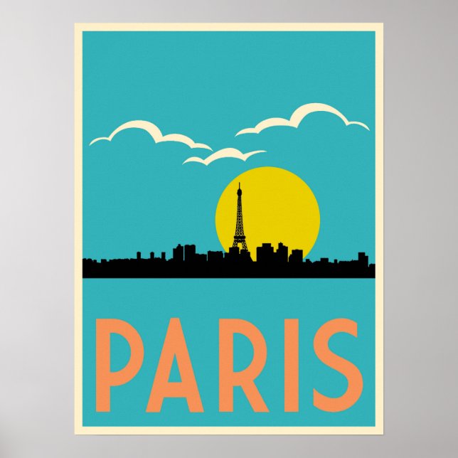 Póster Afiche de París, Francia, viajes (Frente)