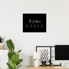 Póster Afiche de regalo de 5 familias de escritura modern