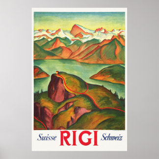 Póster Afiche de Rigi Suiza Vintage de 1933
