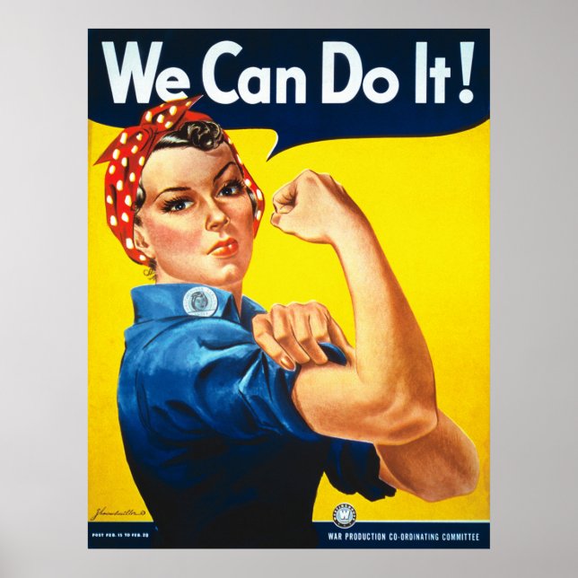 Póster Afiche de Rosie the Riveter Vintage (Frente)