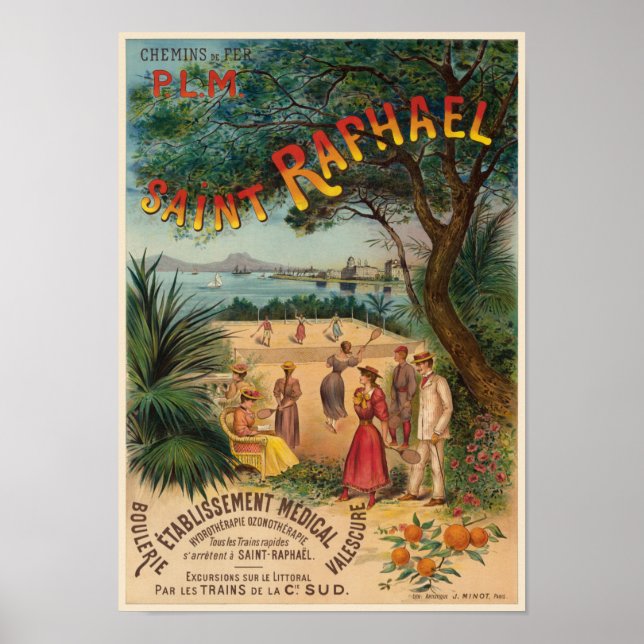 Póster Afiche de Saint-Raphaël France Vintage 1893 (Frente)
