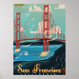 Póster Afiche de San Francisco California USA Travel