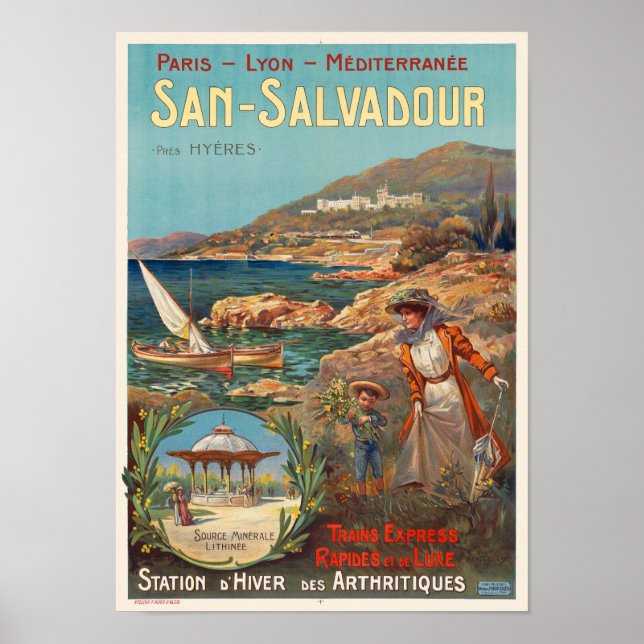 Póster Afiche de San Salvadour de Francia de 1920 (Frente)