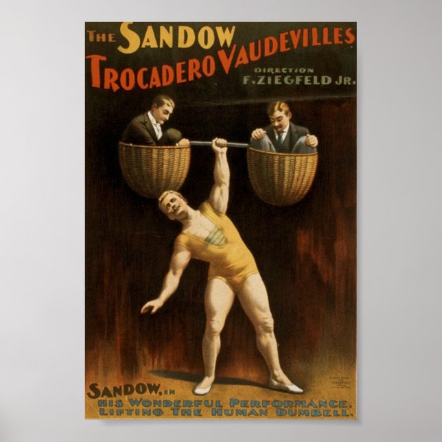 Póster Afiche de Sandow Vintage (Frente)