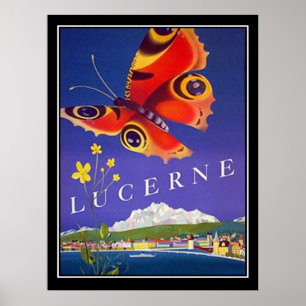Póster Afiche de Suiza Lucerne Travel Vintage
