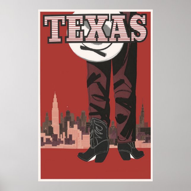 Póster Afiche de Texas Vintage (Frente)