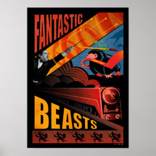 Póster Afiche de venado de las bestias fantásticas de Jac