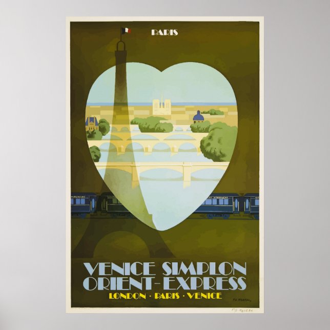 Póster Afiche de Venecia "Orient Express Paris" (Frente)