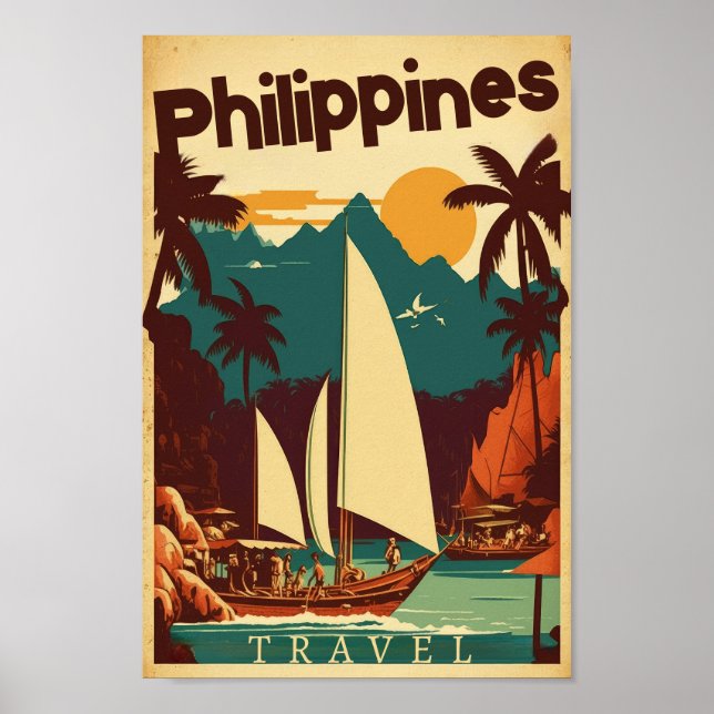 Póster Afiche de Viaje a Filipinas (Frente)