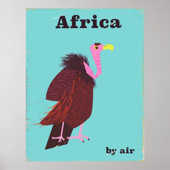 Póster Afiche de viaje aéreo de Africa Vulture (Frente)