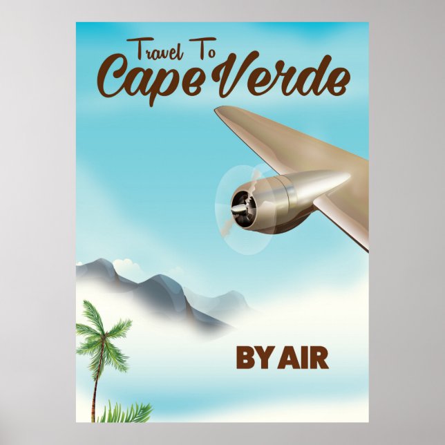 Póster Afiche de viaje aéreo de Cabo Verde (Frente)