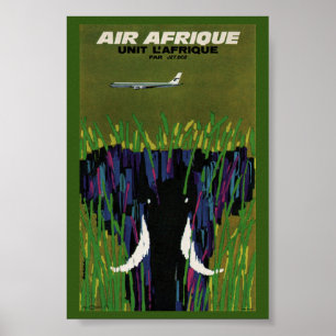 Póster Afiche de viaje africano vintage