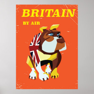 Póster Afiche de viaje al estilo de la época del Bulldog