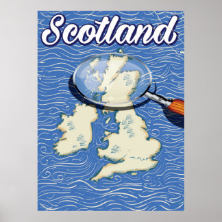 Póster Afiche de viaje al estilo de la época escocesa