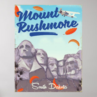 Póster Afiche de viaje al estilo del Vintage del Monte Ru