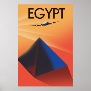 Póster Afiche de viaje al estilo vintage de Egipto
