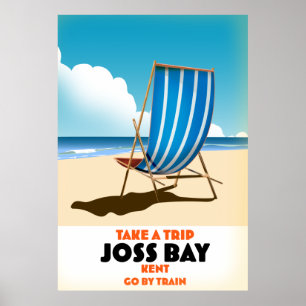 Póster Afiche de viaje al estilo vintage de Joss Bay Kent