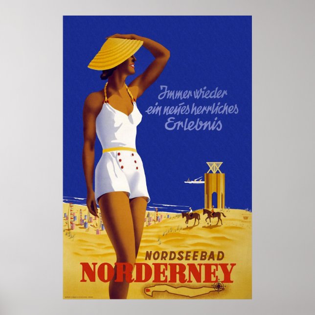 Póster Afiche de viaje alemán "Norderney" (Frente)