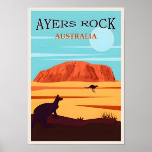Póster Afiche de viaje Australia Ulura