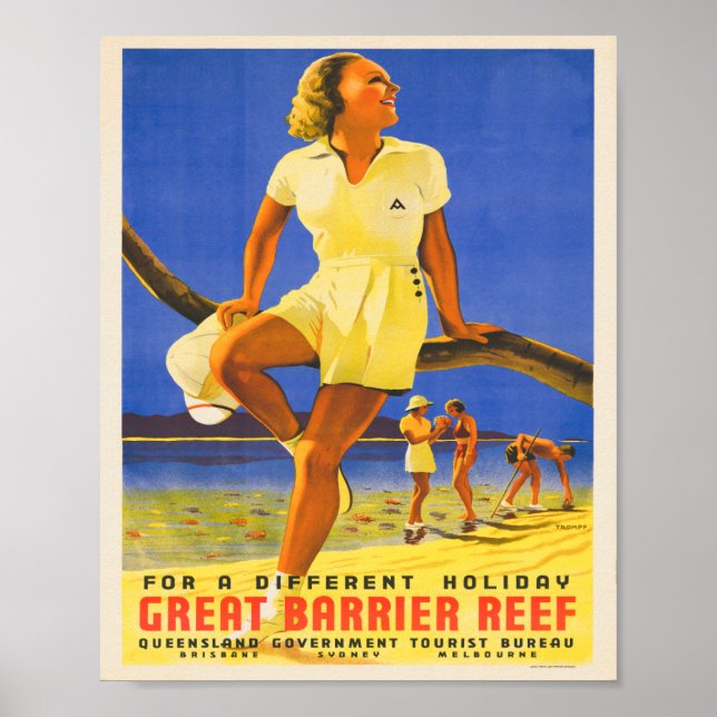 Póster Afiche de viaje australiano de los años 1930 (Frente)