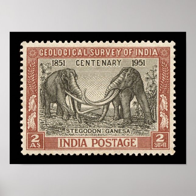 Póster Afiche de viaje con sello de rehenes de India (Frente)