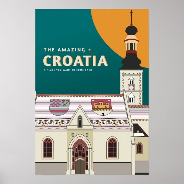 Póster Afiche de viaje croata moderno de Guay (Frente)