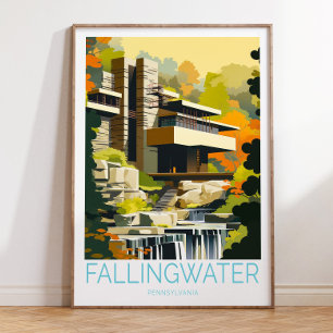 Póster Afiche de viaje de agua de las Islas Falingwater,
